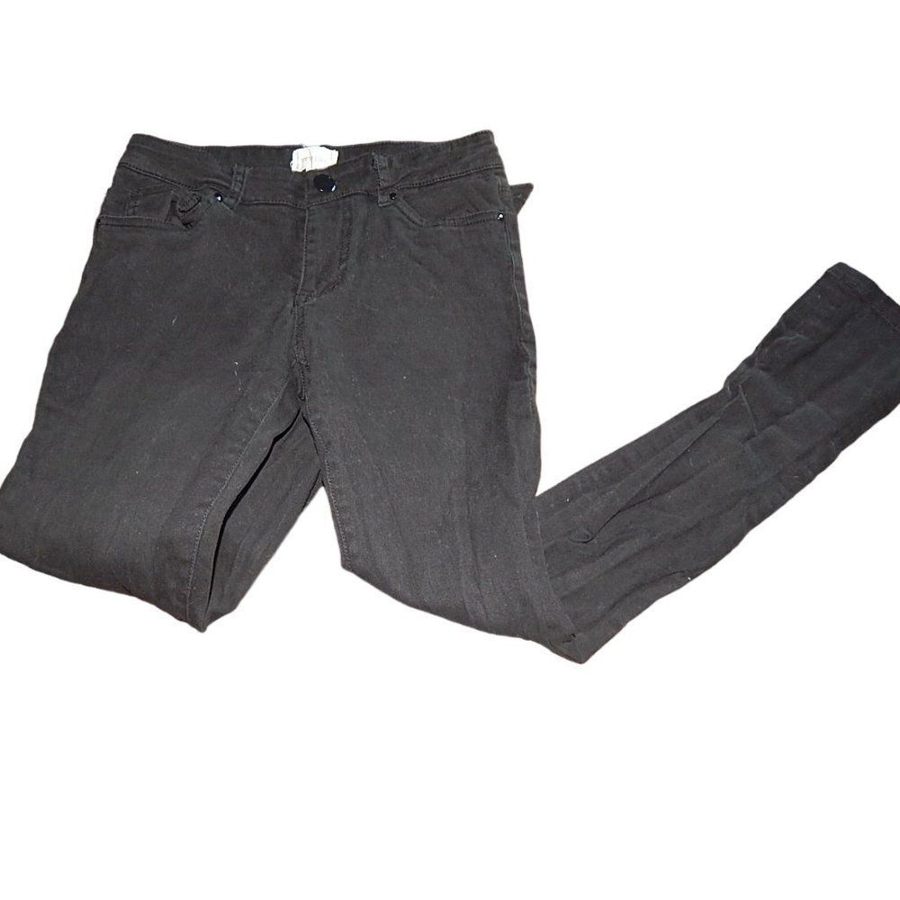 Timing Juniors Small 0/00 Black Skinny Jeans 98% Cotton Needs Seam Repair